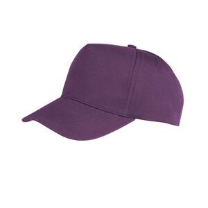Result Unisex Core Boston 5 Panel Printers Baseball Cap (Pack of 2) / Purple